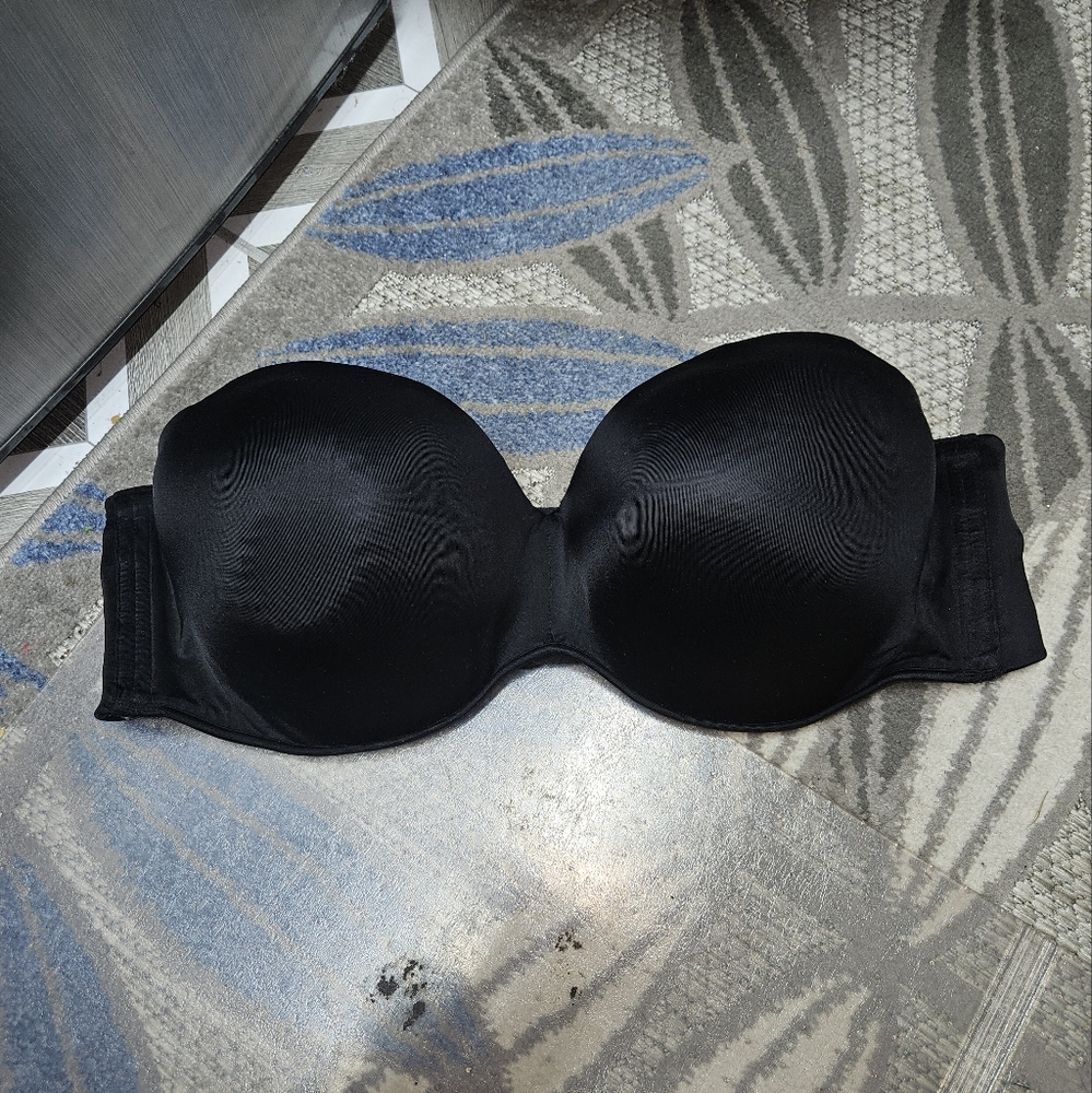 Catherines Elegant Black Strapless Bra
